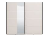 Guardaroba Grande Bianco Crema Nero Appendiabiti 2 Ripiani 245x217.5h cm, Apertura Scorrevole - Resiutta