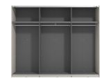 Guardaroba Grande Bianco Crema Nero Appendiabiti 3 Ripiani 267x217h cm, Apertura Scorrevole - Tures