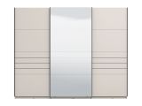 Guardaroba Grande Bianco Crema Nero Appendiabiti 3 Ripiani 267x217h cm, Apertura Scorrevole - Tures