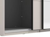 Guardaroba Grande Bianco Crema Nero Appendiabiti 3 Ripiani 267x217h cm, Apertura Scorrevole - Tures
