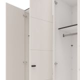 Guardaroba Grande Bianco Crema Nero Appendiabiti 4 Ripiani 155x208h cm, 6 Vani - Ifrane