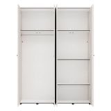 Guardaroba Grande Bianco Crema Nero Appendiabiti 4 Ripiani 155x208h cm, 6 Vani - Ifrane