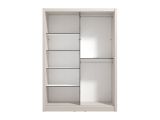 Guardaroba Grande Bianco Crema Nero Appendiabiti 5 Ripiani 155x215.5h cm, 7 Vani - Carisolo