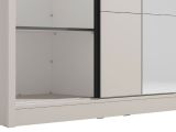 Guardaroba Grande Bianco Crema Nero Appendiabiti 5 Ripiani 155x215.5h cm, 7 Vani - Carisolo
