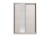 Guardaroba Grande Bianco Crema Nero Appendiabiti 5 Ripiani 155x215.5h cm, 7 Vani - Carisolo