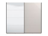 Guardaroba Grande Bianco Crema Trasparente Appendiabiti 2 Ripiani 245x217.5h cm, Apertura Scorrevole - Laghi
