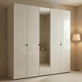 Guardaroba Grande Bianco Crema Trasparente Appendiabiti 8 Ripiani 224x226.5h cm, 12 Vani - Quarrata