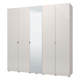 Guardaroba Grande Bianco Crema Trasparente Appendiabiti 8 Ripiani 224x226.5h cm, 12 Vani - Quarrata