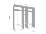 Guardaroba Grande Bianco Crema Trasparente Appendiabiti 8 Ripiani 224x226.5h cm, 12 Vani - Quarrata