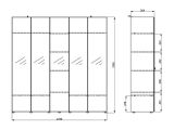 Guardaroba Grande Bianco Crema Trasparente Appendiabiti 8 Ripiani 224x226.5h cm, 12 Vani - Quarrata