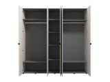 Guardaroba Grande Bianco Crema Trasparente Appendiabiti 8 Ripiani 224x226.5h cm, 12 Vani - Quarrata