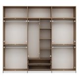 Guardaroba Grande Bianco Marrone Rovere 2 Cassetti Appendiabiti 277x253h cm, 4 Ripiani - Fissiraga