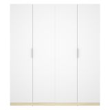 Guardaroba Grande Bianco Marrone Rovere 2 Ripiani Appendiabiti 51x204h cm, Cassetti - Holder