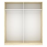 Guardaroba Grande Bianco Marrone Rovere 2 Ripiani Appendiabiti 51x204h cm, Cassetti - Holder