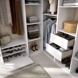 Guardaroba Grande Bianco Marrone Rovere Modulabile 12 Ripiani 186x205h cm, Appendiabiti - Atwood