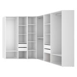 Guardaroba Grande Bianco Marrone Rovere Modulabile 13 Ripiani 186x205h cm, Appendiabiti - Yancy