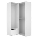 Guardaroba Grande Bianco Marrone Rovere Modulabile 4 Ripiani 105x205h cm, Appendiabiti - Evansdale
