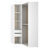 Guardaroba Grande Bianco Marrone Rovere Modulabile 4 Ripiani 105x205h cm, Appendiabiti - Labuco