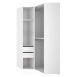 Guardaroba Grande Bianco Marrone Rovere Modulabile 4 Ripiani 105x205h cm, Appendiabiti - Labuco
