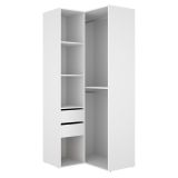 Guardaroba Grande Bianco Marrone Rovere Modulabile 4 Ripiani 105x205h cm, Appendiabiti - Labuco