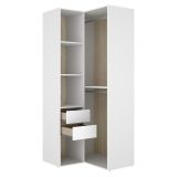 Guardaroba Grande Bianco Marrone Rovere Modulabile 4 Ripiani 105x205h cm, Appendiabiti - Labuco
