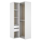 Guardaroba Grande Bianco Marrone Rovere Modulabile 4 Ripiani 105x205h cm, Appendiabiti - Labuco