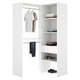 Guardaroba Grande Bianco Marrone Rovere Modulabile 5 Ripiani 88x185h cm, Appendiabiti - Bandon