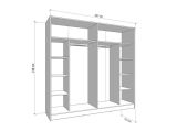 Guardaroba Grande Bianco Marrone Rovere Nodi Appendiabiti 8 Ripiani 217x210h cm, Apertura Scorrevole - Valsinni