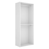Guardaroba Grande Bianco Marrone Rovere un Ripiano Appendiabiti 45x205h cm, Cassetti - Ashebrook