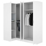 Guardaroba Grande Bianco Modulabile 5 Ripiani 91x184h cm, Appendiabiti - Woodbury