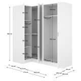 Guardaroba Grande Bianco Modulabile 5 Ripiani 91x184h cm, Appendiabiti - Woodbury