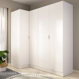 Guardaroba Grande Bianco Modulabile 5 Ripiani 91x184h cm, Appendiabiti - Woodbury