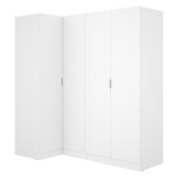 Guardaroba Grande Bianco Modulabile 5 Ripiani 91x184h cm, Appendiabiti - Woodbury