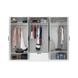 Guardaroba Grande Bianco Nero 3 Ripiani Appendiabiti 269x210h cm, un Cassetto - Letotava