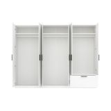 Guardaroba Grande Bianco Nero 3 Ripiani Appendiabiti 269x210h cm, un Cassetto - Libaha