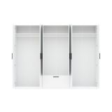 Guardaroba Grande Bianco Nero 3 Ripiani Appendiabiti 269x210h cm, un Cassetto - Libaha