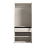 Guardaroba Grande Bianco Nero 3 Ripiani Appendiabiti 93x210.5h cm, Apertura Battente - Vimercati