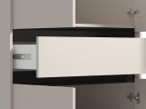 Guardaroba Grande Bianco Nero 3 Ripiani Appendiabiti 93x210.5h cm, Apertura Battente - Vimercati