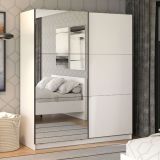 Guardaroba Grande Bianco Nero Appendiabiti 5 Ripiani 179x210h cm, 2 Ante - Verzino