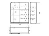 Guardaroba Grande Bianco Nero Appendiabiti 5 Ripiani 179x210h cm, 2 Ante - Verzino