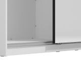 Guardaroba Grande Bianco Nero Appendiabiti 5 Ripiani 179x210h cm, 2 Ante - Verzino