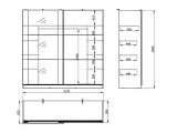 Guardaroba Grande Bianco Nero Appendiabiti 8 Ripiani 217x210h cm, 2 Ante - Prela