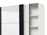 Guardaroba Grande Bianco Nero Appendiabiti 8 Ripiani 217x210h cm, 2 Ante - Prela