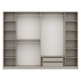 Guardaroba Grande Bianco Nero Fume Appendiabiti 12 Ripiani 274x210h cm, Apertura Battente - Gavi