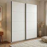 Guardaroba Grande Bianco Opaco 2 Ripiani Appendiabiti 195x218h cm, 2 Ante - Cariano