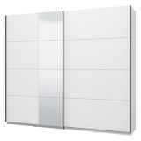 Guardaroba Grande Bianco Opaco 2 Ripiani Appendiabiti 245x217.5h cm, 2 Ante - Resiutta