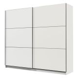 Guardaroba Grande Bianco Opaco 8 Ripiani Appendiabiti 217x210h cm, 2 Ante - Piateda