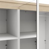 Guardaroba Grande Bianco Opaco Marrone Rovere 2 Cassetti 8 Ripiani 186x216h cm, Appendiabiti - Mahone