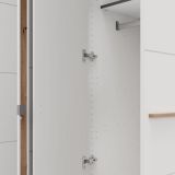 Guardaroba Grande Bianco Opaco Marrone Rovere Appendiabiti 5 Ripiani 194x208h cm, 8 Vani - Giseny