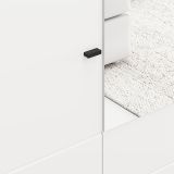 Guardaroba Grande Bianco Opaco Marrone Rovere Nodi 2 Ripiani 2 Cassetti 155x208h cm, Appendiabiti - Spigno